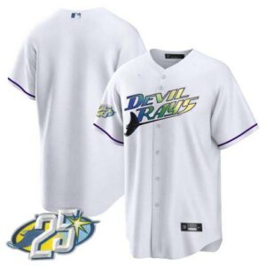 Men's Tampa Bay Rays 25th Anniversary Patch Cool Base Jersey - All Stitched