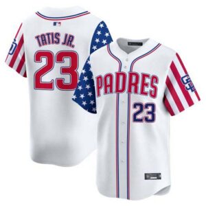 Padres White 2024 Independence Day Vapor Premier Limited Jersey - All Stitched