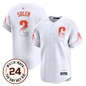 Men's San Francisco Giants 2024 Willie Mays Patch Vapor Premier Limited Jersey - All Stitched