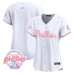 Women's Phillies Bubblegum Pink Vapor Premier Limited Jersey V2 - All Stitched