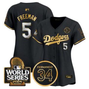 Women's Dodgers Fernando Valenzuela Memorial & 2024 World Series Patch Vapor Premier Limited Jersey -