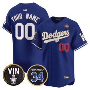 Dodgers 2024 World Series Gold Trim Vapor Premier Limited Custom Jersey V3 - All Stitched