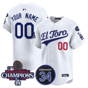Dodgers El Toro 2024 World Series Patch Vapor Premier Limited Custom Jersey - All Stitched