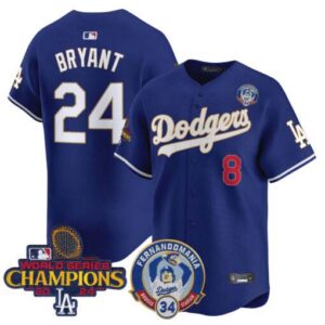 Men's Dodgers Fernando & 2024 World Series Champions Patch Vapor Premier Limited Jersey - All Stitched
