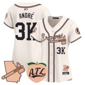 Women’s Atlanta Braves Peach Vapor Premier Limited Jersey – All Stitched