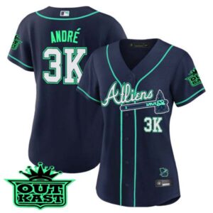 Women’s Atlanta Braves Atliens Baseball Jersey – Galaxy Version – Stitched