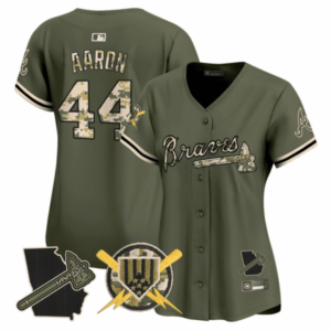 Hank Aaron Atlanta Braves Armed Forces Day Vapor Premier Limited Jersey – All Stitched