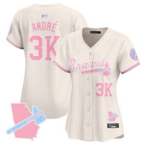Women’s Atlanta Braves Bubblegum Pink Vapor Premier Limited Jersey – All Stitched