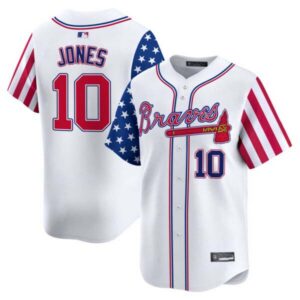 Chipper Jones Atlanta Braves 2024 Independence Day White Vapor Premier Limited Jersey – All Stitched