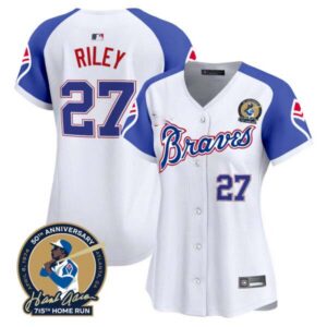 Women’s Atlanta Braves Throwback 1974 – 1982 Vapor Premier Limited Jersey – All Stitched