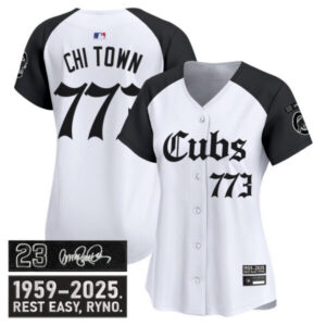 Women’s Chicago Cubs ‘Ryne Sandberg Tribute’ Vapor Premier Limited Jersey – Gothic Edition – All Stitched