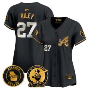 Women’s Atlanta Braves Hank Aaron 715th Home Run Patch Vapor Premier Limited Jersey V2 – All Stitched