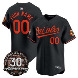 Orioles Camden Yards 30th Anniversary Patch Vapor Premier Limited Custom Jersey – All Stitched