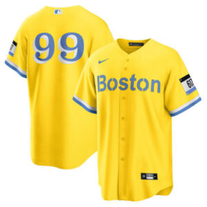 Men’s Boston Red Sox Yellow Jersey – All Stitched