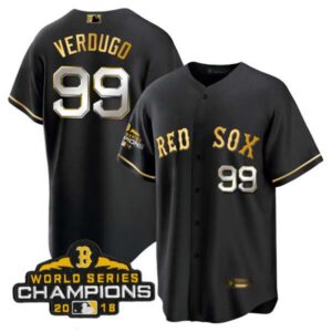 Men Boston Red Sox World Series Champion 2018 Gold Jersey – All Stitched