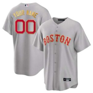 Boston Red Sox Gold Trim Custom Jersey – All Stitched