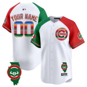 Chicago Cubs Mexico Illinois Patch Vapor Premier Limited Custom Jersey – All Stitched