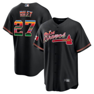 Men’s Atlanta Braves Los Bravos Mexico Jersey – All Stitched