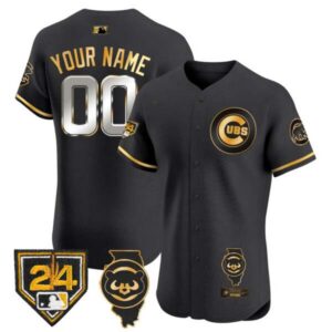 Chicago Cubs Spring Training & Illinois Patch Vapor Premier Elite Custom Jersey – All Stitched
