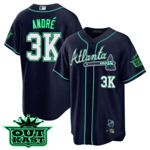 Men’s Atlanta Braves Outkast Cool Base Jersey V3 – Galaxy Version – Stitched