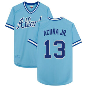 Ronald Acuna Jr. Atlanta Braves 1982 Throwback Light Blue Jersey – All Stitched