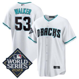 Men’s Diamondbacks White 2023 World Series Jersey – All Stitched