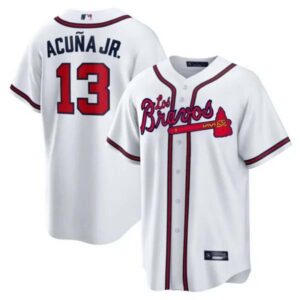 Ronald Acuna Jr. Atlanta Braves Los Bravos White Jersey – All Stitched