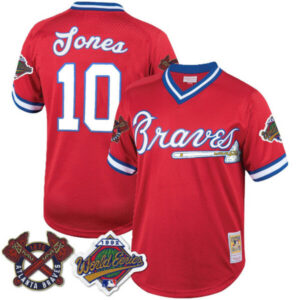 Chipper Jones Atlanta Braves Red Throwback Jersey – All Stitched