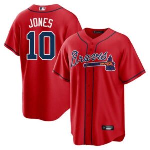 Chipper Jones Atlanta Braves Red Jersey – All Stitched