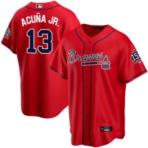 Ronald Acuna Jr. Atlanta Braves Red Jersey – All Stitched