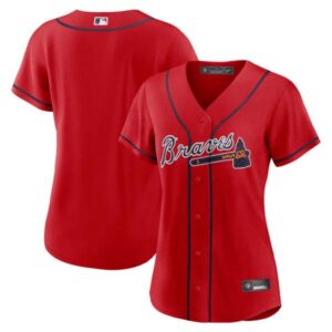 Women’s Atlanta Braves Red Team Jersey – All Stitched