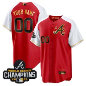 Atlanta Braves Red White Alternate Custom Jersey – All Stitched