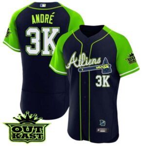 Men’s Atlanta Braves Atliens Alternate Flex Base Jersey – All Stitched