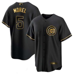 Men’s Chicago Cubs Black Limited & Gold Jersey – All Stitched