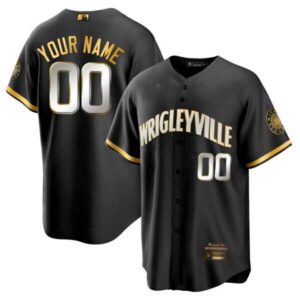 Chicago Cubs Gold Custom Jersey – All Stitched