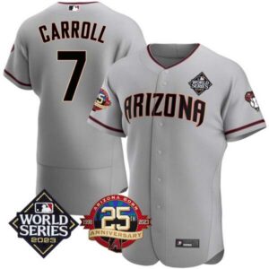Men’s Arizona Diamondbacks Jersey 2023 World Series & 25th Anniversary Patch Jersey – All Stitched