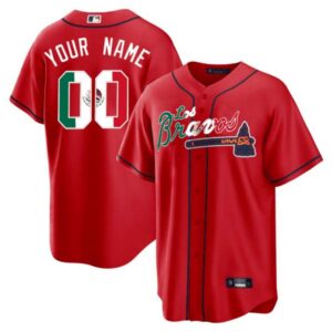 Men’s Atlanta Braves Los Bravos Special Mexico Edition Custom Jersey – All Stitched