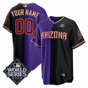 Split Arizona Dbacks – Suns 2023 World Series Patch Custom Jersey – All Stitched