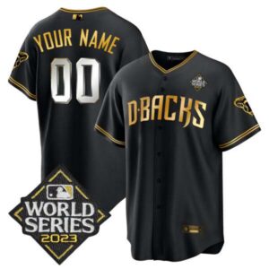 Diamondbacks 2023 World Series Cool Base Gold Custom Jersey V2 – All Stitched