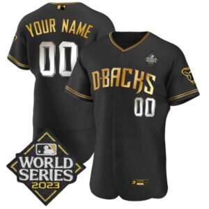 Diamondbacks 2023 World Series Flex Base Gold Custom Jersey V2 – All Stitched