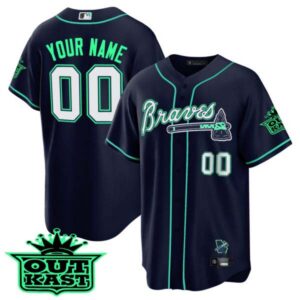Atlanta Braves Outkast Cool Base Custom Jersey – Galaxy Version – Stitched