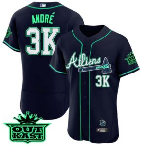 Men’s Atlanta Braves Atliens Flex Base Jersey – Galaxy Version – Stitched