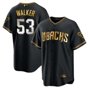 Men’s Arizona Diamondbacks Cool Base Gold Trim Jersey – All Stitched