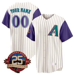 Arizona Diamondbacks Throwback Arizona State & 25th Anniversary Patch Custom Jersey – All Stitched