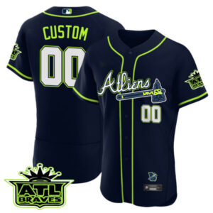 Atlanta Braves Atliens ATL Patch Flex Base Custom Jersey – All Stitched