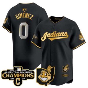 Men’s Cleveland Indians 2024 AL Central Division Champions Vapor Premier Limited Jersey – All Stitched