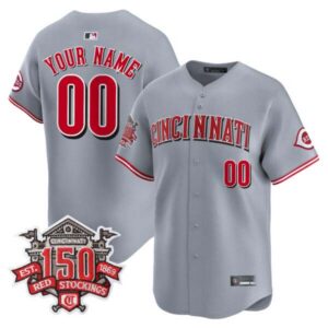 Cincinnati Reds 150th Anniversary Patch Vapor Premier Limited Custom Jersey – All Stitched