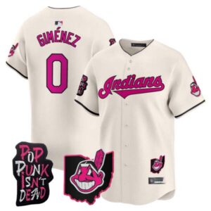 Men’s Cleveland Indians MGK Patch Vapor Premier Limited Jersey – All Stitched