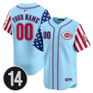 Cincinnati Reds 2025 Independence Day Vapor Premier Limited Custom Jersey – Pete Rose Patch – All Stitched