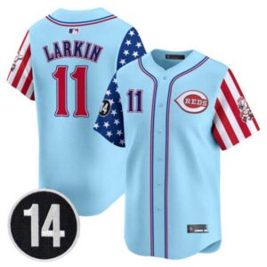 Men’s Cincinnati Reds 2025 Independence Day Vapor Premier Limited Jersey – Pete Rose Patch – All Stitched